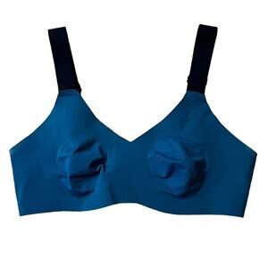 KNIX V-Neck Evolution Bra Women’s Size 1 Blue Green Unpadded Comfort Stretch